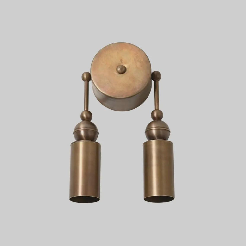 Brass Double Wall Sconce: Mid-Century Modern Lighting
