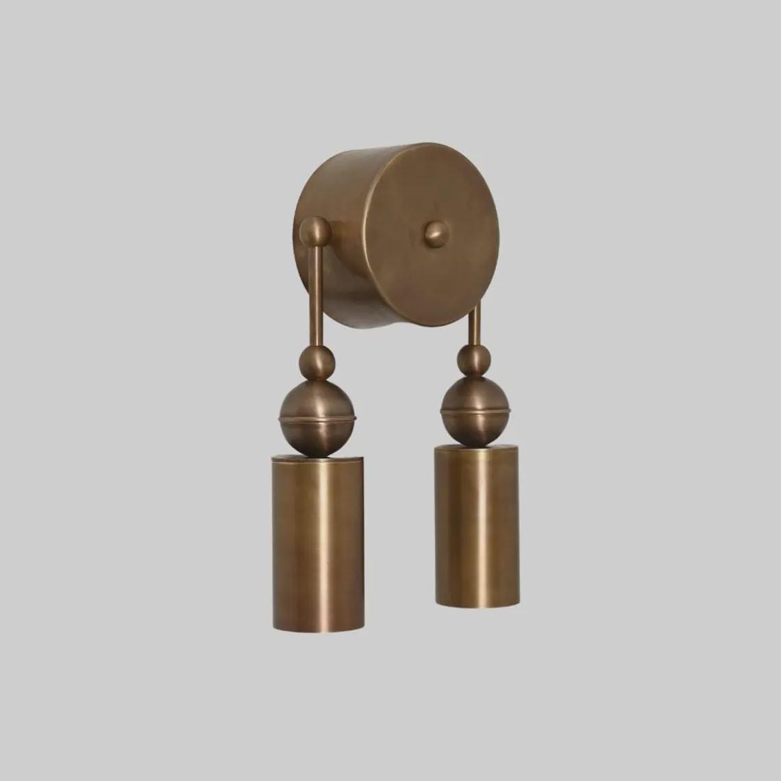 Brass Double Wall Sconce: Mid-Century Modern Lighting