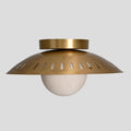 Modern Flush Mount Globe : Perforated Brass Shade