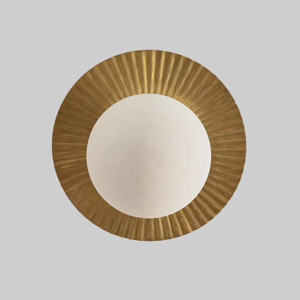 Glass Globe Flush Mount Ceiling Light Raw Brass Mid Century Lamp