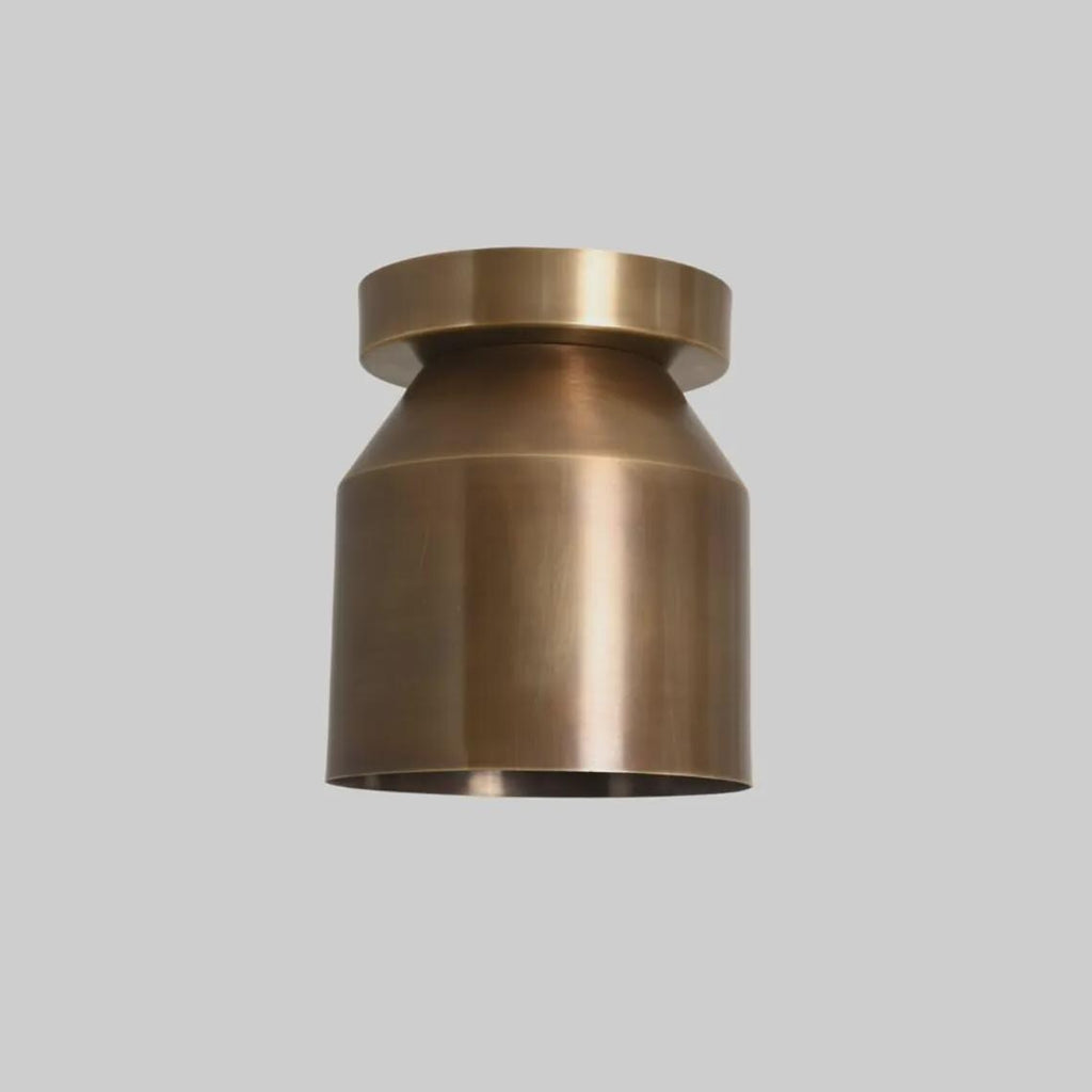 Italian Brass Flush Mount Light – Mid Century Modern Cone Sconce