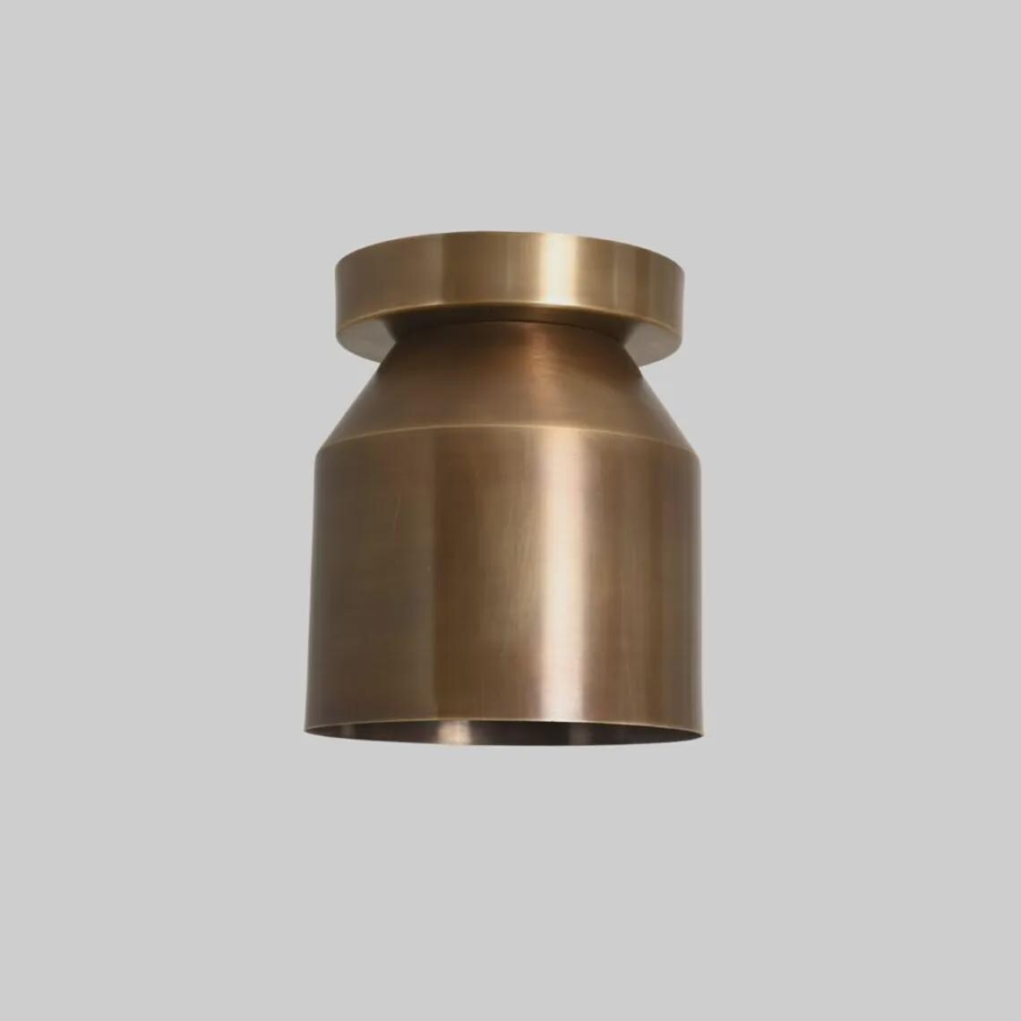 Italian Brass Flush Mount Light – Mid Century Modern Cone Sconce