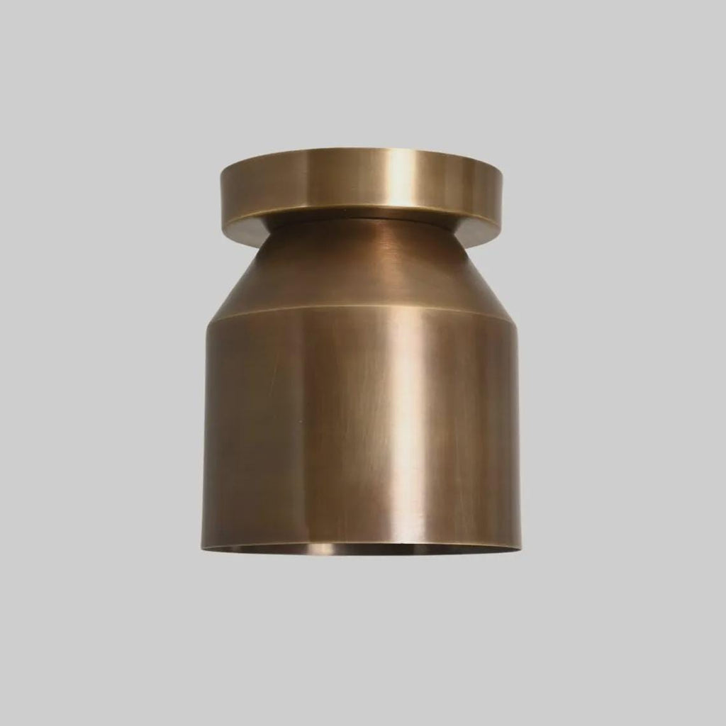 Italian Brass Flush Mount Light – Mid Century Modern Cone Sconce