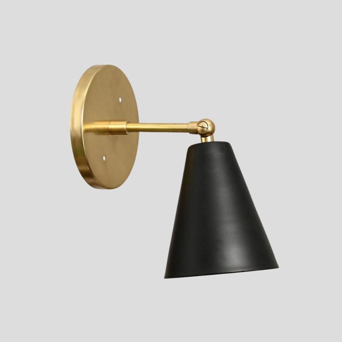 Handcrafted Brass Wall Sconce - Mid Century Modern, Articulated Arm Lamp