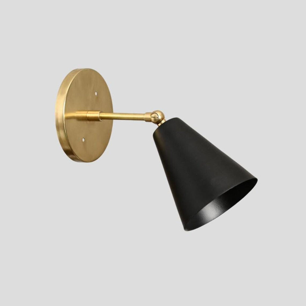 Handcrafted Brass Wall Sconce - Mid Century Modern, Articulated Arm Lamp