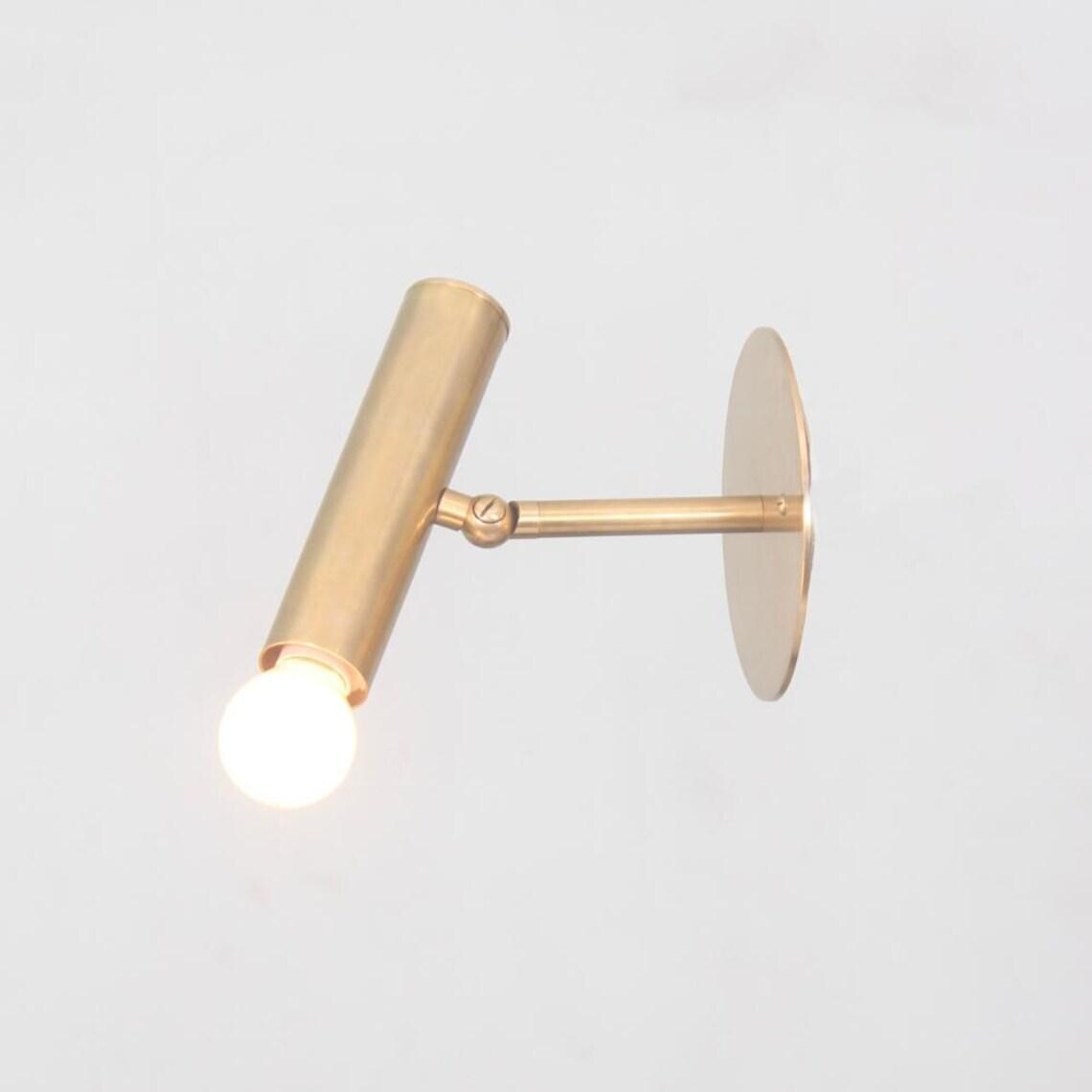 Mid Century Italian Brass Cylinder Wall Sconce - Minimalist Lighting