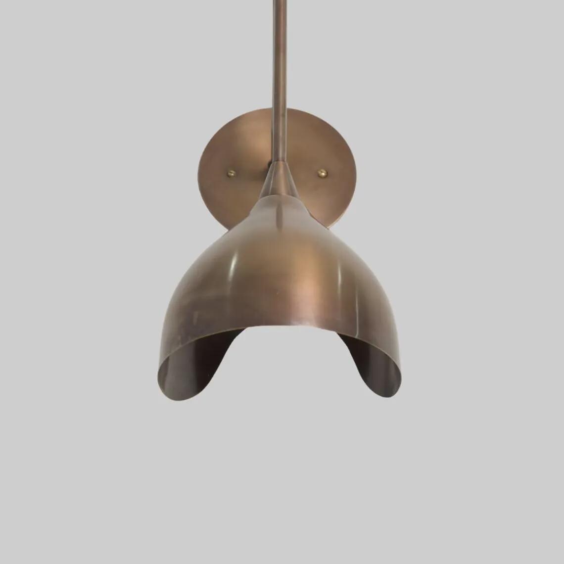 Mid Century Modern Brass Wall Sconce – Dome Shade Light Fixture