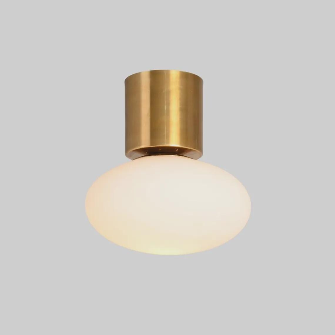 Brass Globe Flush Mount Ceiling Light – Mid Century Modern Sconce