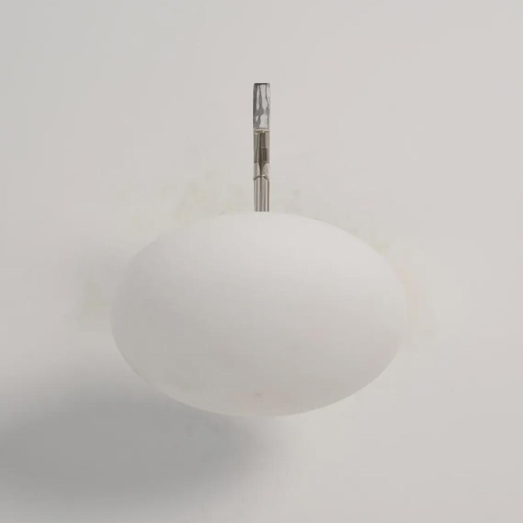 Mid Century Brass Wall Sconce – Milky Glass Globe, Horizontal Rod Lighting