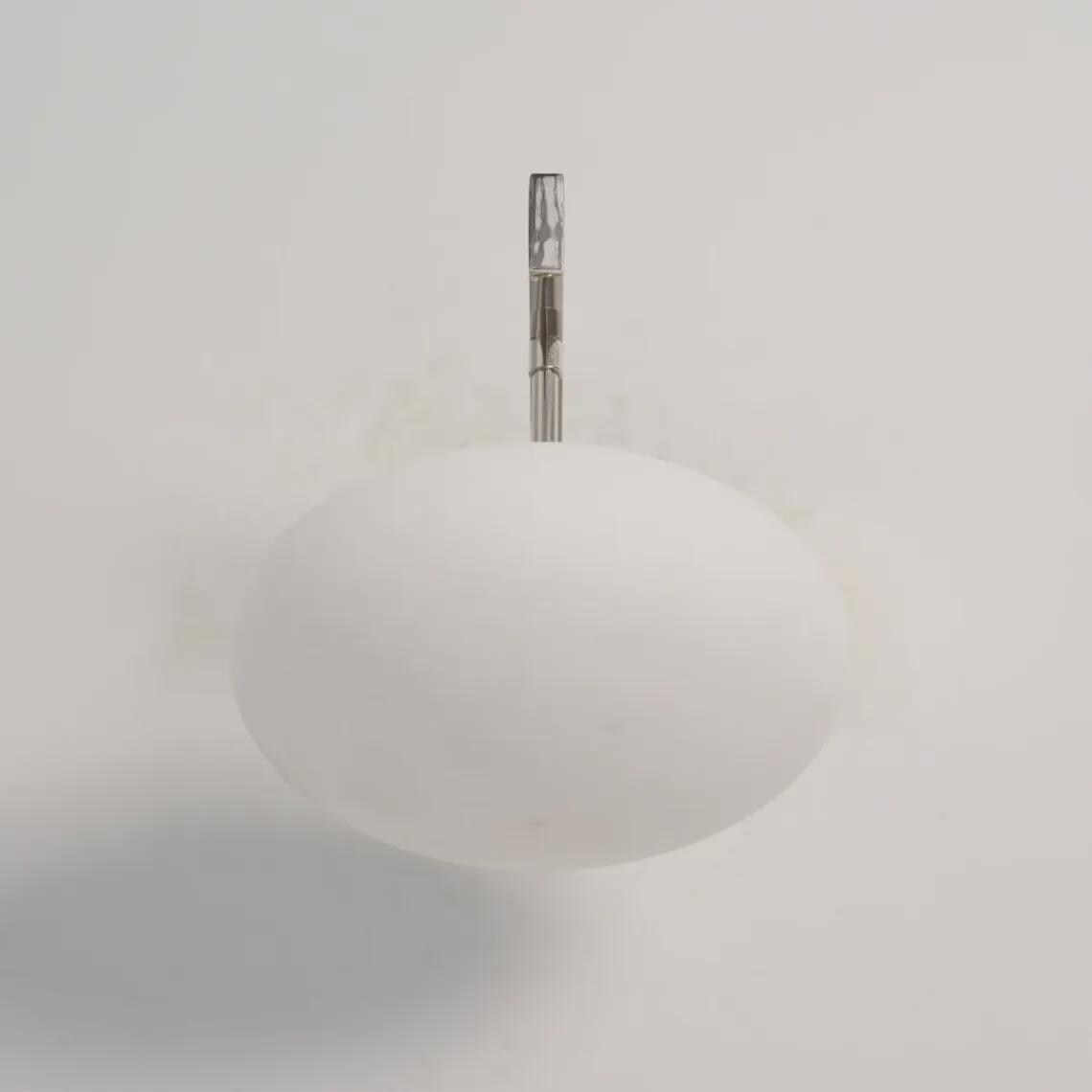Mid Century Brass Wall Sconce – Milky Glass Globe, Horizontal Rod Lighting