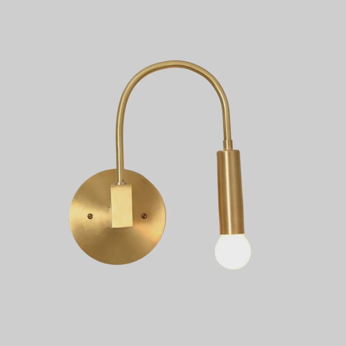 Minimalistic Wall Light Fixture Brass Sconce Italian Mid Century Modern Wall Lamp