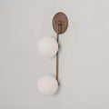 Modern Double Brass Glass Globe Linear Shade Wall Sconce Raw Brass Finish Bedroom Light