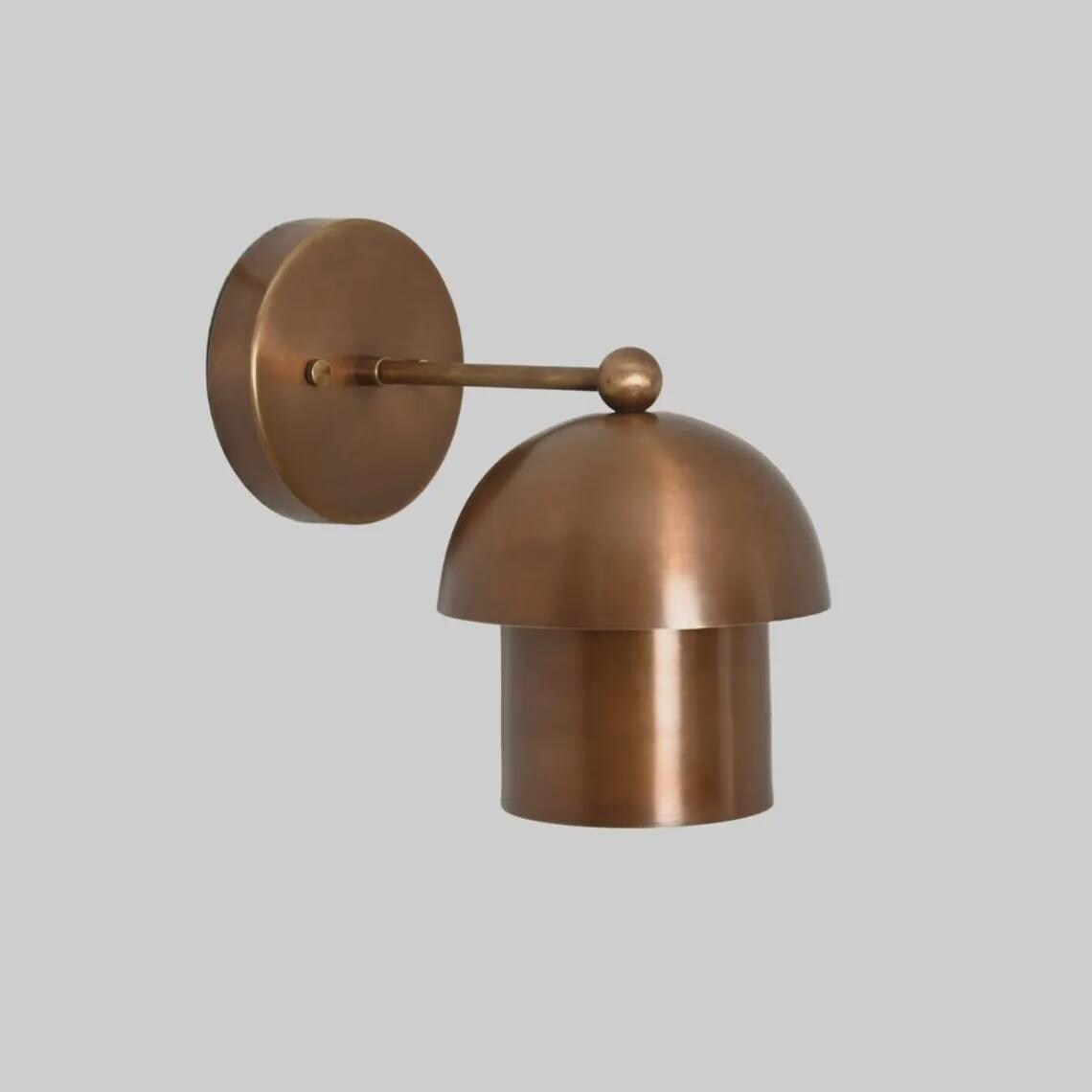 Mushroom Brass Wall Sconce: Mid-Century Modern Italian Light