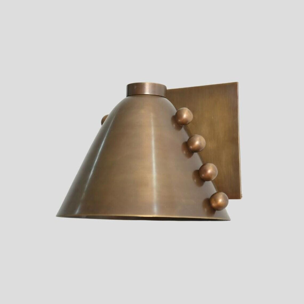 Vintage Brass Cone Wall Sconce Mid Century Adjustable Lamp