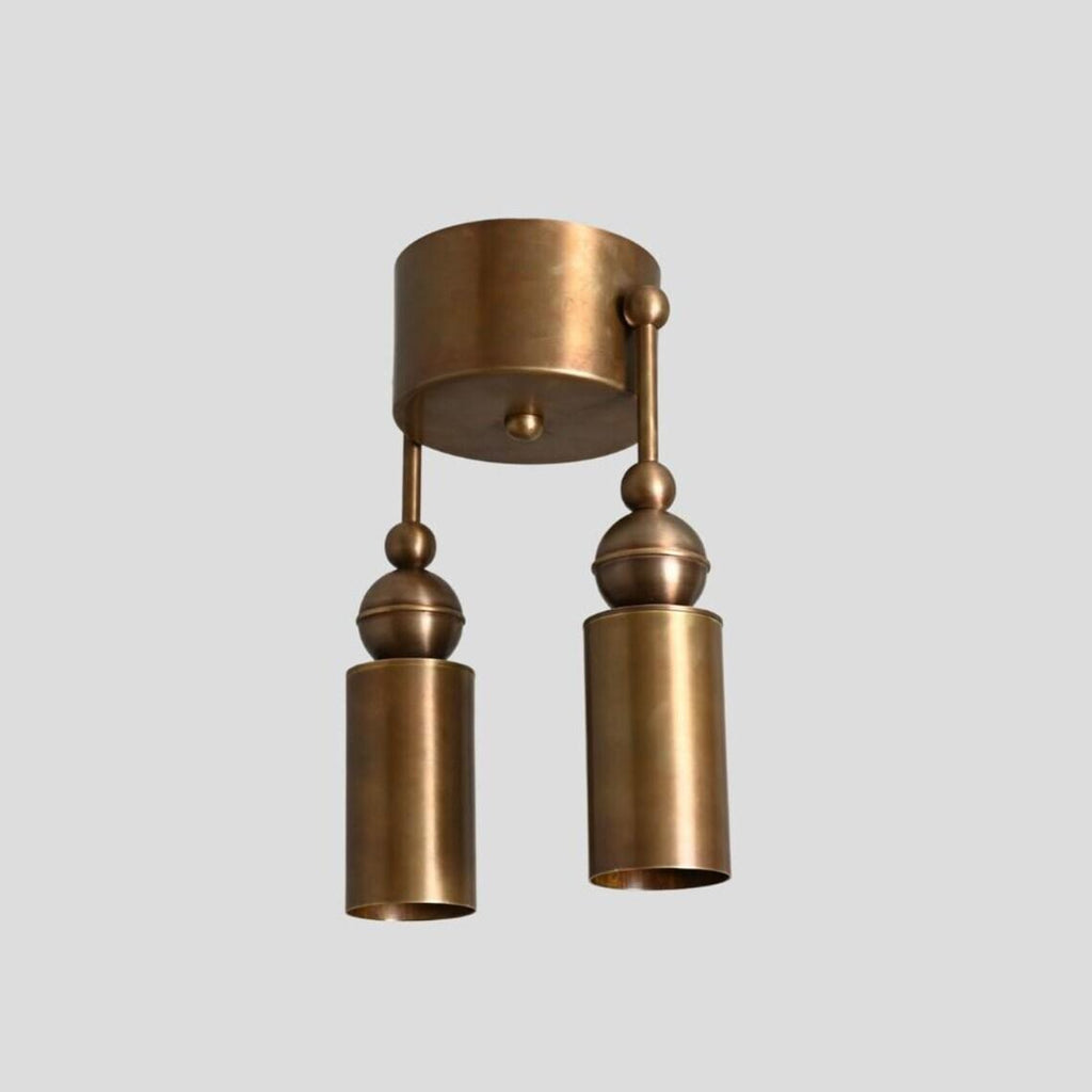 Double Ceiling Light Brass Wall Sconce Pendant 1950s Modern Wall Lamp Fixture