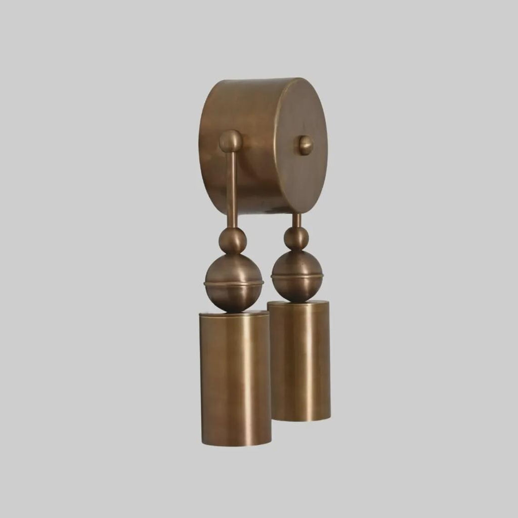 Brass Double Wall Sconce: Mid-Century Modern Lighting