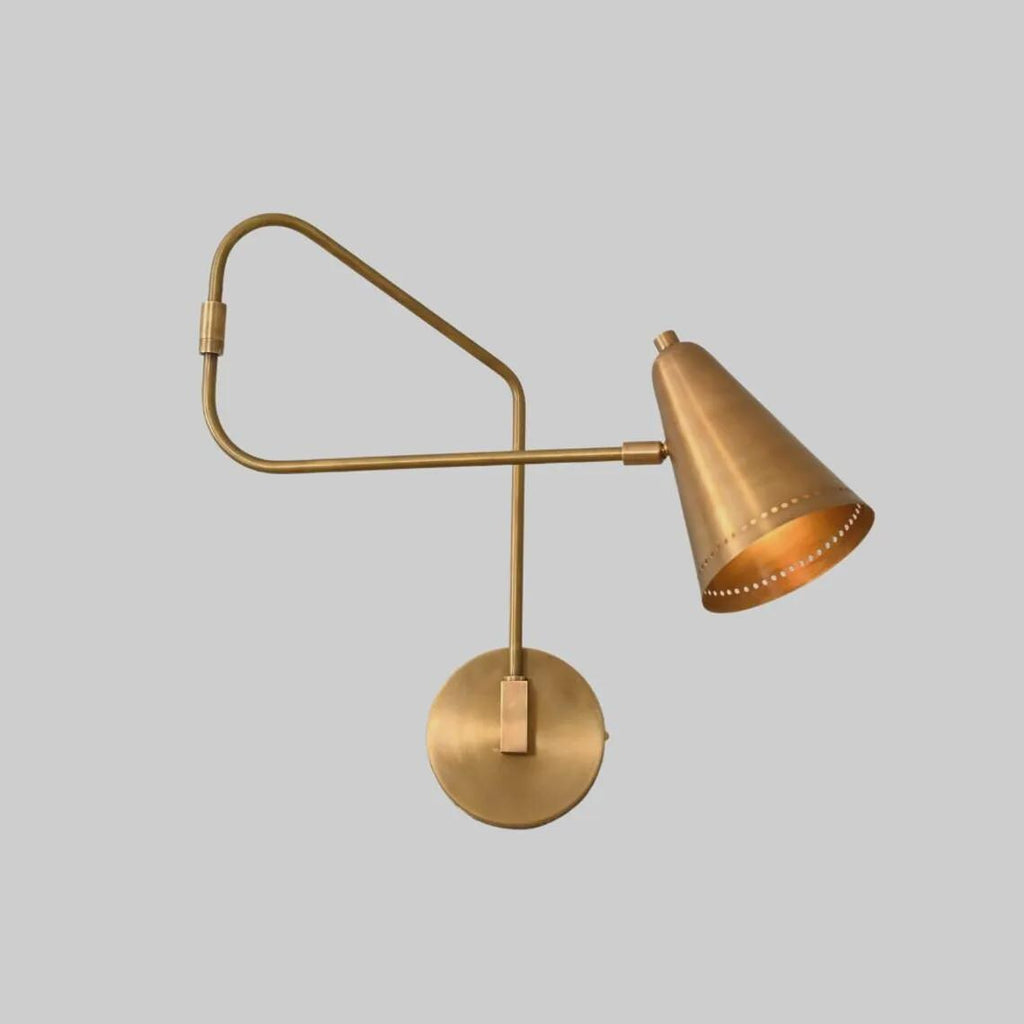 Brass Swing Arm Wall Sconce - Mid Century Modern Light