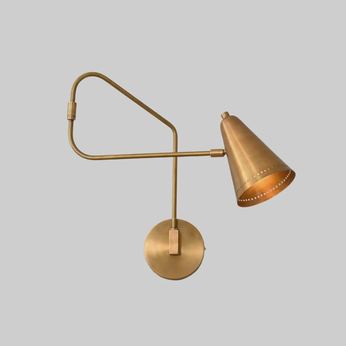 Brass Swing Arm Wall Sconce - Mid Century Modern Light
