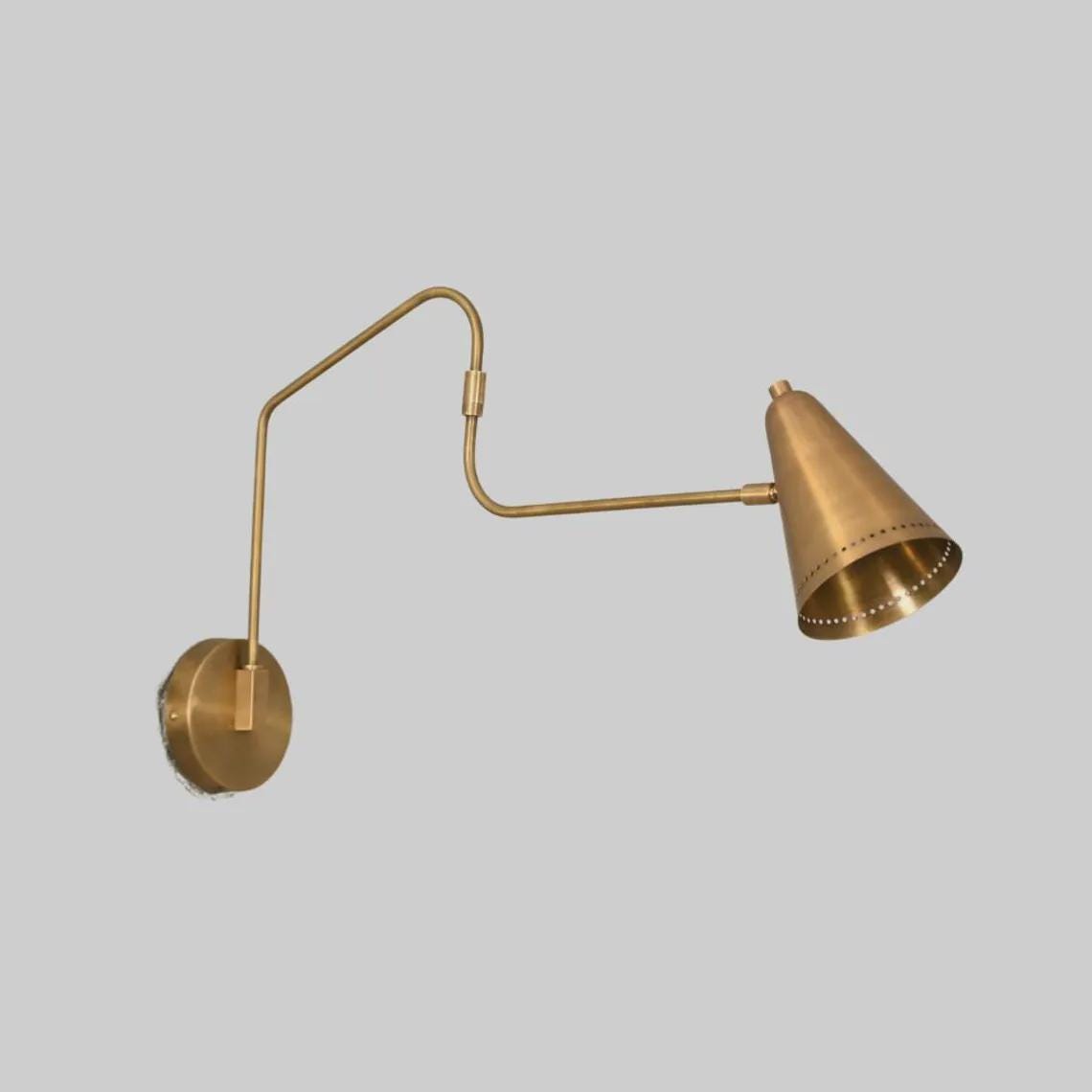 Brass Swing Arm Wall Sconce - Mid Century Modern Light