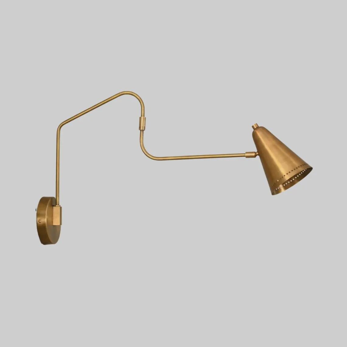 Brass Swing Arm Wall Sconce - Mid Century Modern Light