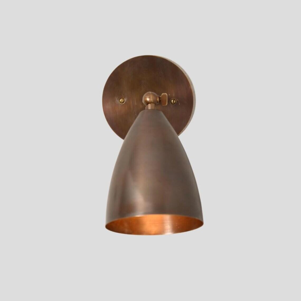 Wall Sconce Lamp Antique Brass Mid Century Shade Adjustable Wall Light Fixtures