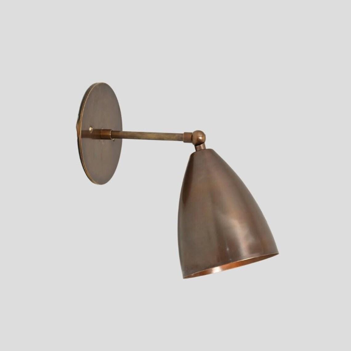 Wall Sconce Lamp Antique Brass Mid Century Shade Adjustable Wall Light Fixtures